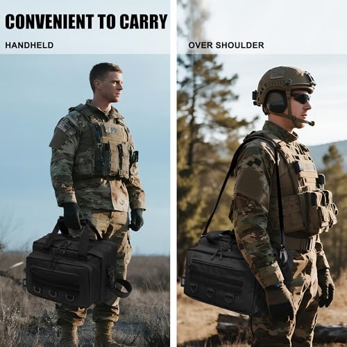 MYDAYS OUTDOOR Gun Range Bags for Handguns,Pistol Cases with Multi-Pockets,Tactical 2 Firearm Shooting Bag, Shooters Duffle Bag for Outdoor Hunting (Black)