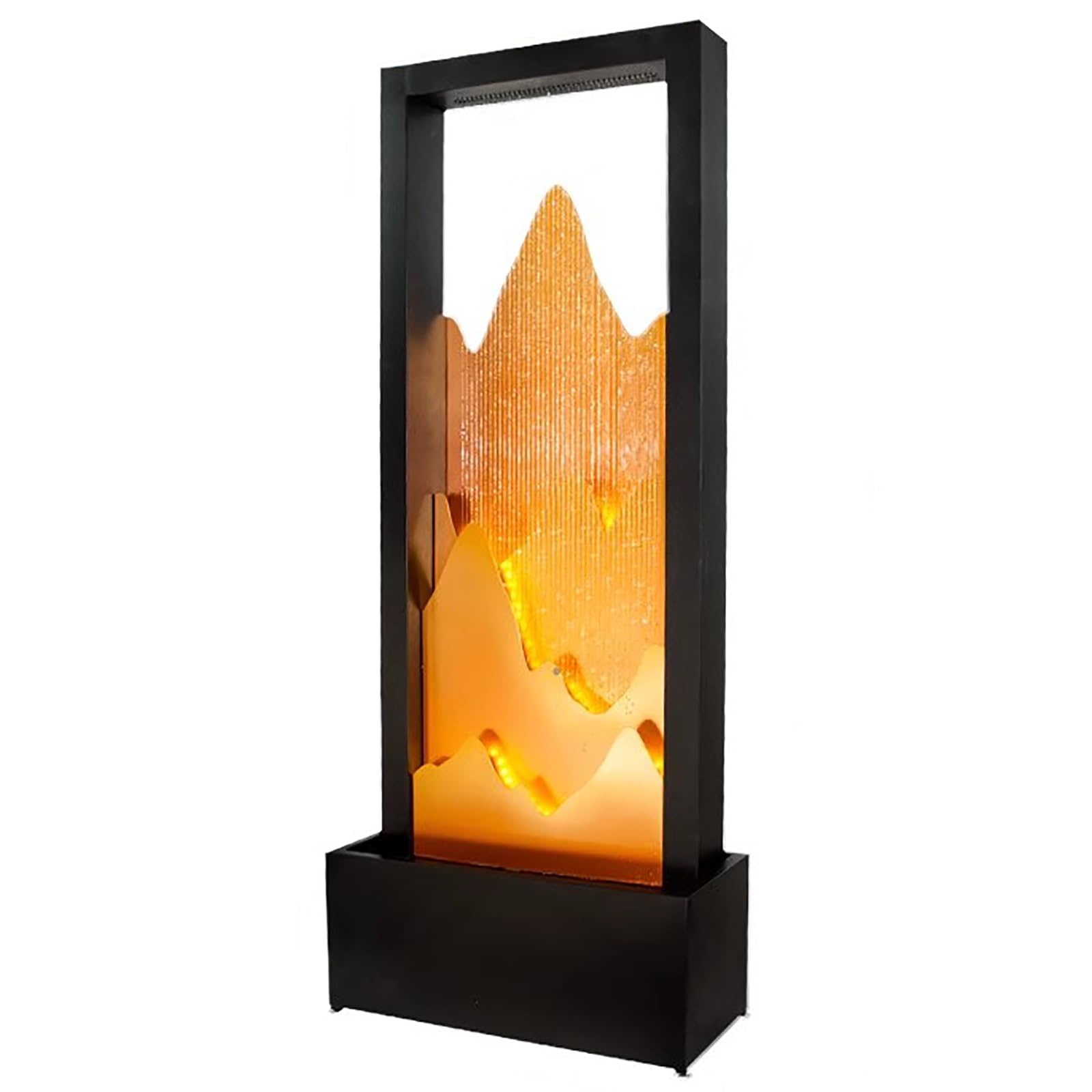 Fontaine Interieur Feng Shui – Decoration Zen Design Montagneux avec Lumières LED, Fontaine a Eau à Circulation Automatique pour Salon et Bureau(Small)
