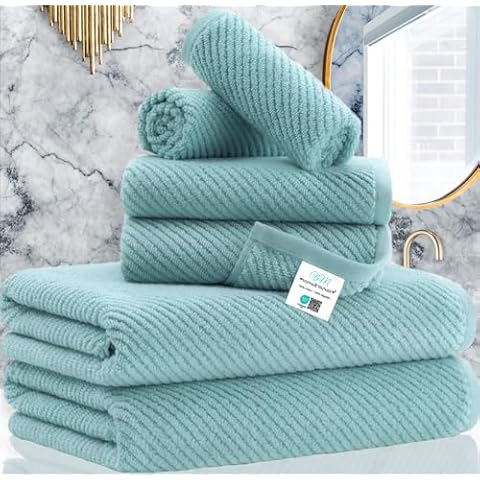 VOOVA & MOVAS 6-Piece Cotton Bath Towel Set Cover