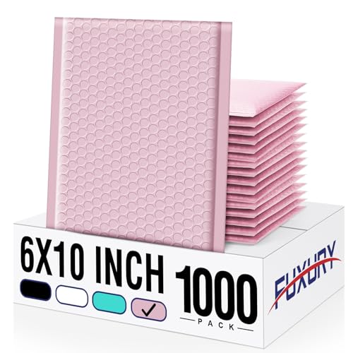 Image of Fuxury Bubble Mailers 6x10 inch Light Pink Padded Envelopes 1000Pack Strong Adhesion Thick Padded Mailers for Small Business Mailing Small Items,Jewelry,Makeup