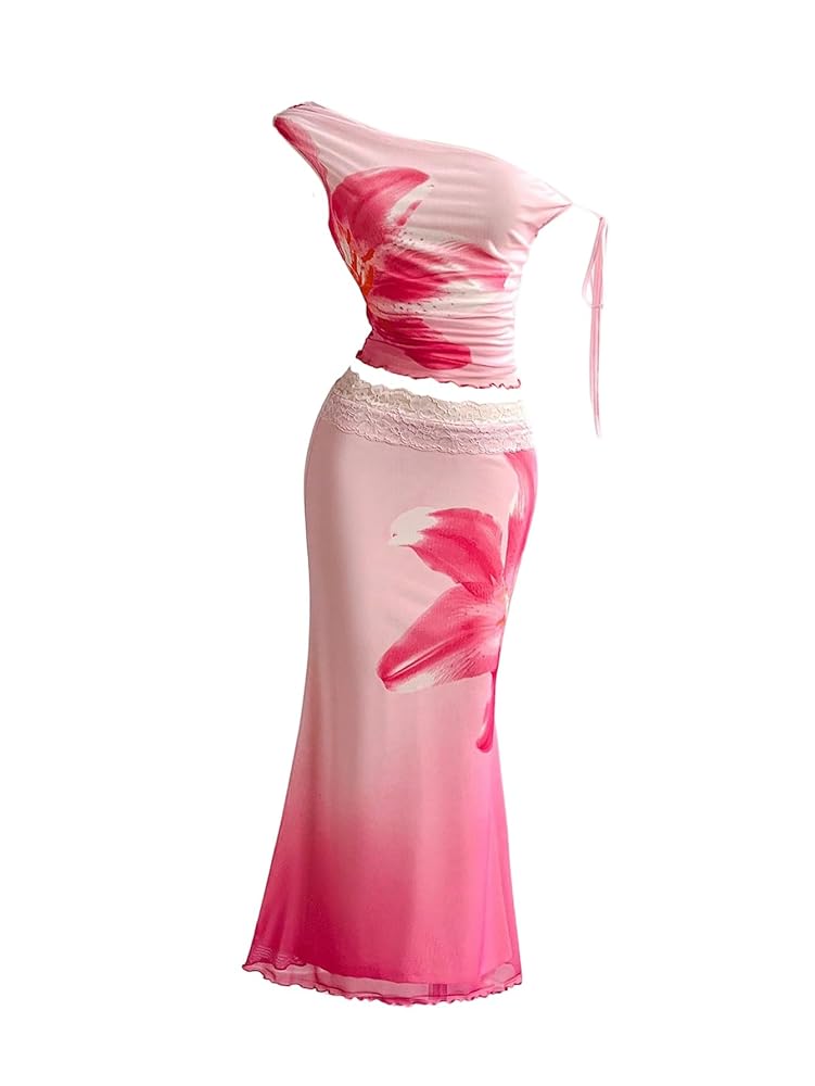 Amazon.com: SHENHE Women's Y2k 2 Piece Maxi Skirt Set Floral