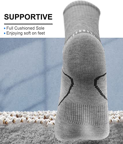 Image of BULLIANT Compression Socks for Men 6Pairs, Athletic Crew Socks Cushioned For Men Sports Running-Arch Support(6Pairs,Shoes Size:Men 11-13)