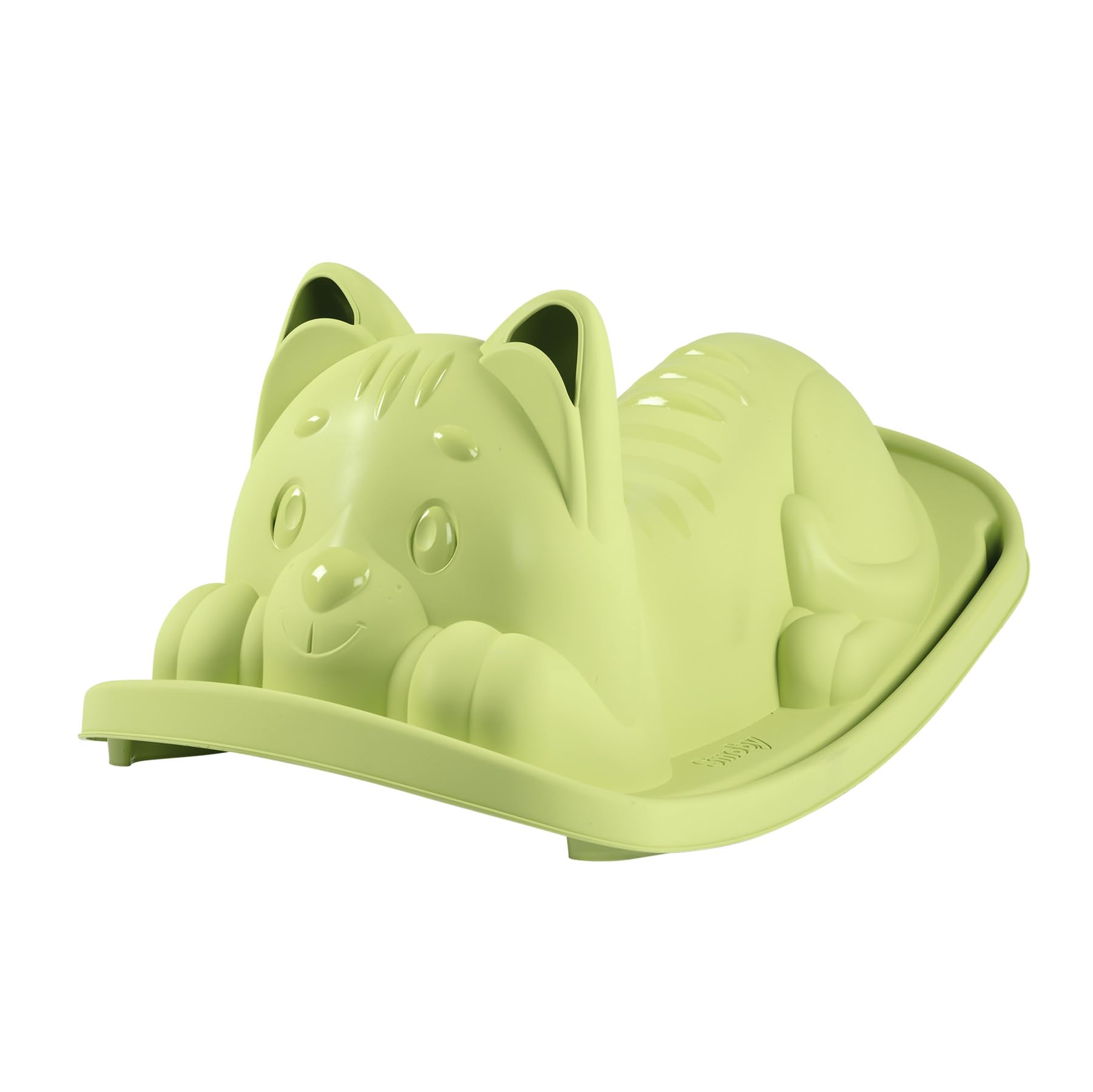 Smoby Life Balancín Gato Verde - Asiento Ergonómico, Orejas para Agarre, Anti-UV, Plástico Reciclado – Juego infantil aire libre,+ 18 Meses (7600830108)