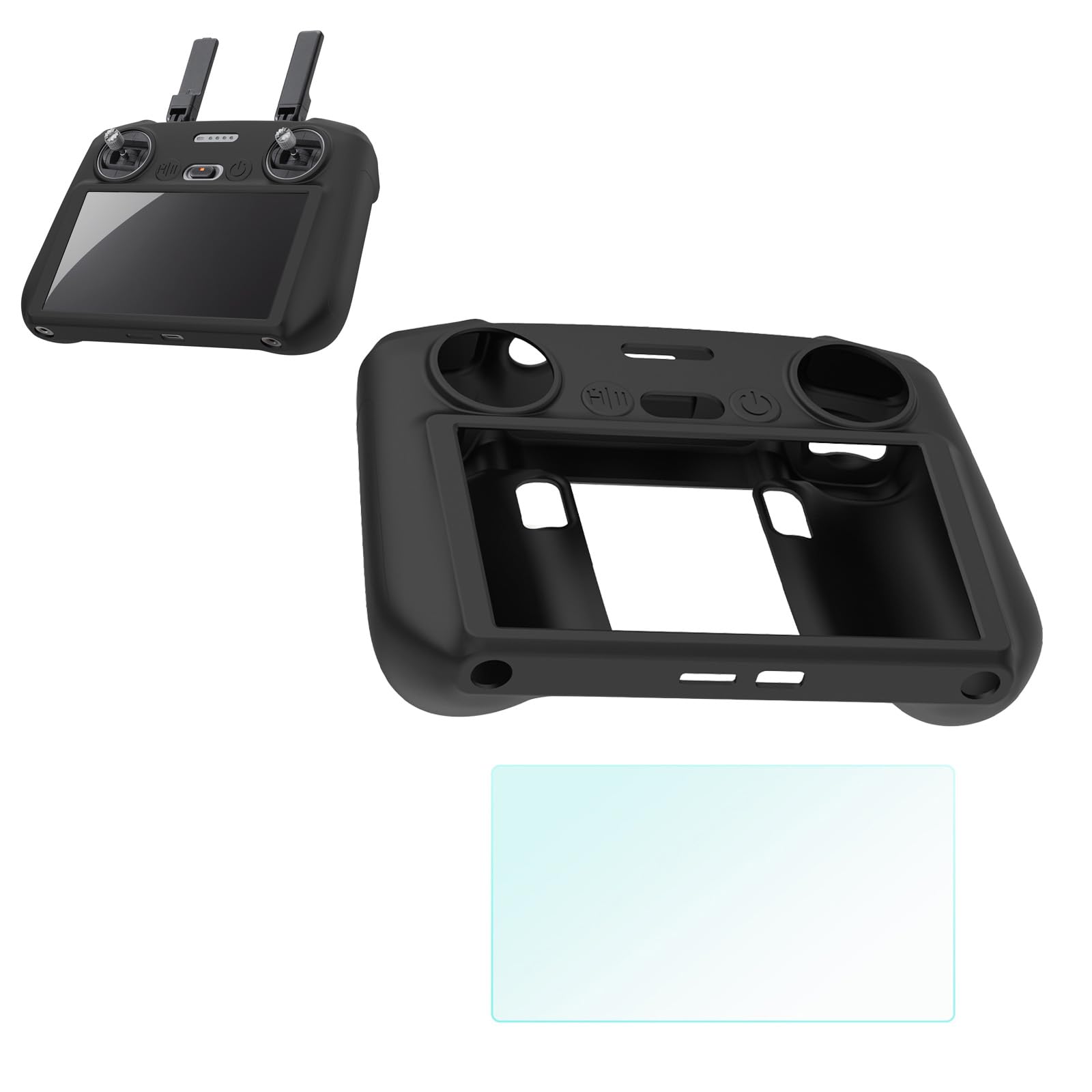 Funda De Silicona + Protector De Pantalla Para DJI Flip/Air 3S/RC 2/RC - Anticaídas, Antihuellas, A Prueba De Salpicaduras - Color Gris - TEHAOUU