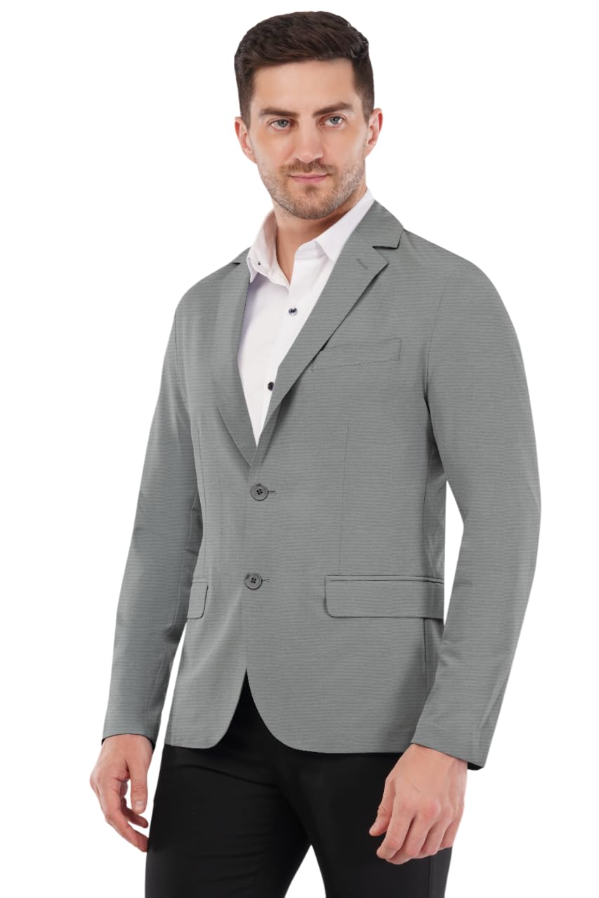 Men's Stylish Formal Blazer | Unlined Knit Jacket with Breathable Comfort & Slim Fit Design | Perfect Coat for Office Meetings, Travel, Parties & Smart Styling | Everyday Formal Wear