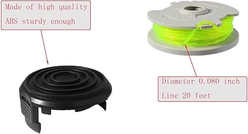 Miniatura 4 de WA0014 - Carretes de repuesto de línea de recortadora para desbrozadora Worx WG168 WG184 WG190 WG191 de repuesto, alimentación automática de 20 pies