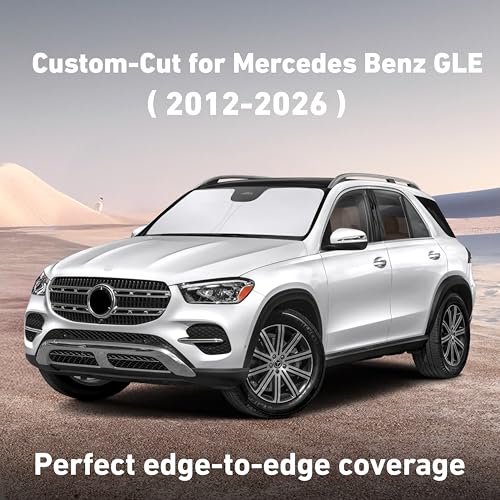 Image of EcoNour Windshield Sunshade Compatible for Mercedes Benz GLE 350 450 2012-2024 2025 2026, Sun Visor for Front Windshield & Window Sun Shade Cover, UV Heat Blocker & Protector, Car Accessories