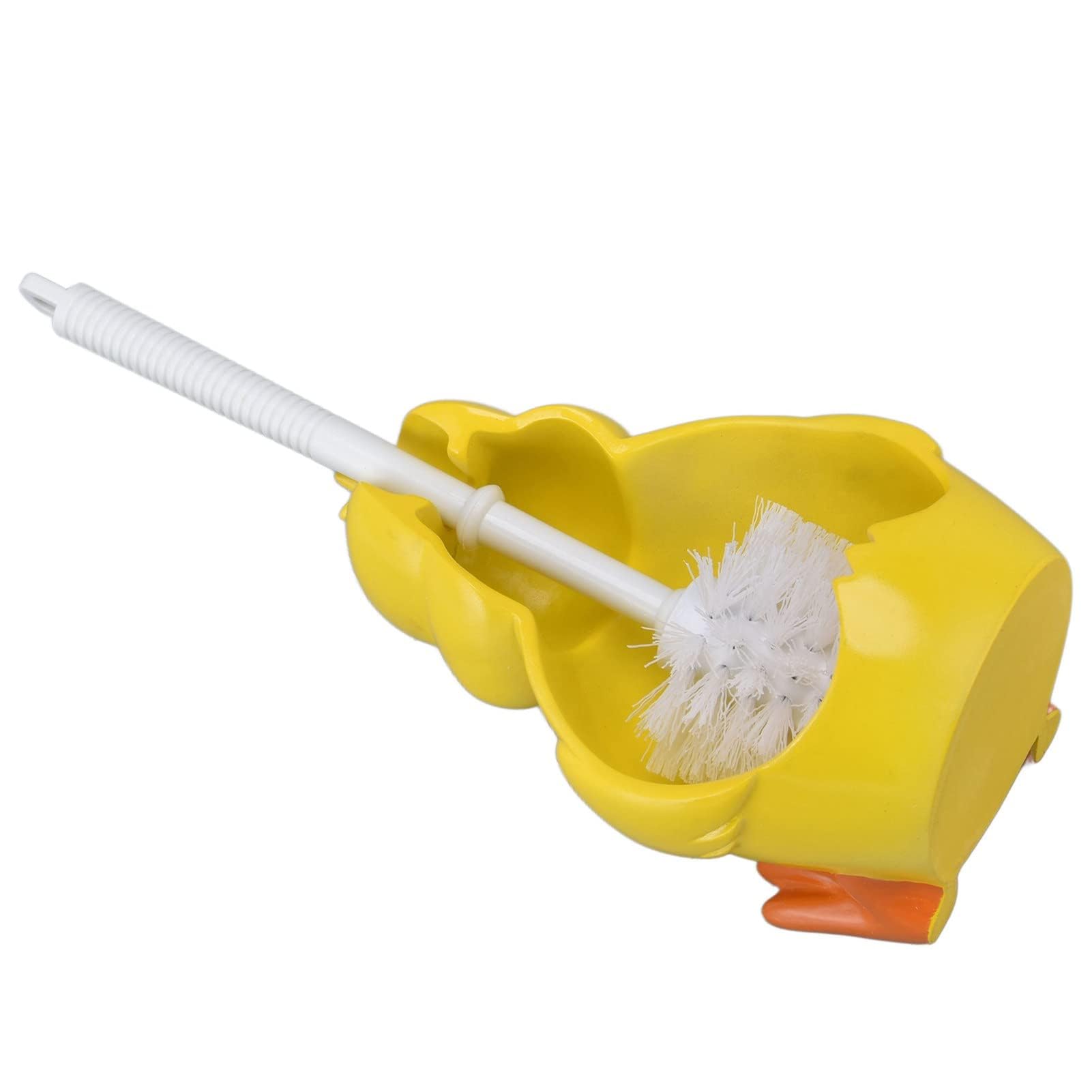 Atyhao Spazzola per WC, Resina ABS Piccola Papera Gialla Spazzola per la Pulizia della Toilette Senza Cuciture con Base per Famiglia per Appartamento per Bagno