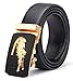 ITIEZY ITIEZY Ratchet Automatic Buckle (Sliding Buckle) Leather Belt Strap for Men Black