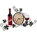 Fox Valley Traders Wine Wall Clock, Roman Numeral, 6 Â¼ Diameter Clock Face, Wall DÃ©cor, Green, One Size Fits All