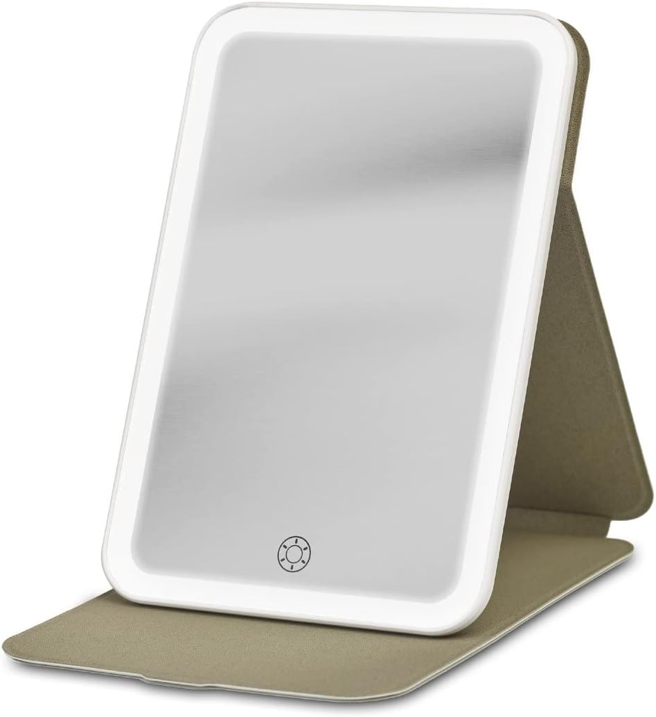 iHome Travel Mirror with Light and Adjustable Stand