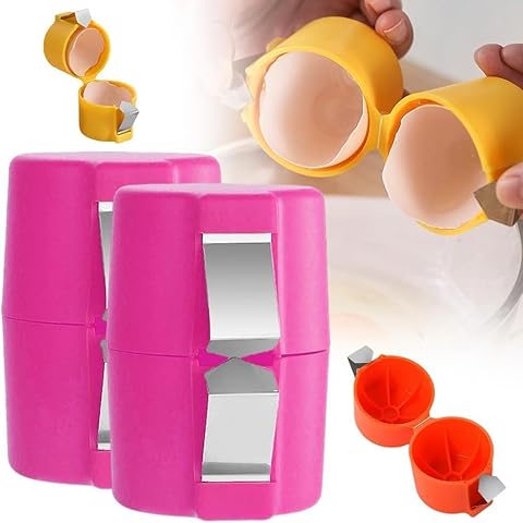 2Pcs Egg Shell Opener, Egg Separator for Raw Eggs, Egg Cracker Tool, Egg Peeler Tool for Hard Boiled Eggs, Egg Shell Remover, Handheld Eggs Breaker for Cooking Camping Kitchen Cover