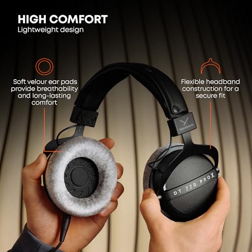 beyerdynamic dt 770 pro x over-ear studio wired headphones for recording and monitoring closed with detachable cable handmade in germany 48 ohms black
