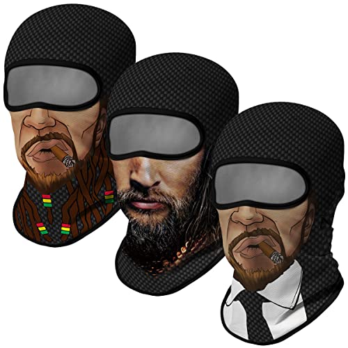 Image of Red Plume 3PCS Balaclava Full Face Mask Ski Mask UV Protection Cover Motorcycle Full Face Mask for Men Women Outdoor Sports