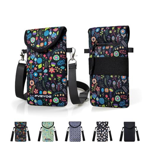 Image of Neoprene Phone Sleeve Pouch Case Bag for Men Women w /Crossbody Strap /Neck Lanyard for iPhone 17 /16 /15 /14 Pro Max, Samsung S25,Pixel 10