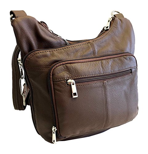 Roma Leathers Stylish Leather Locking Concealment Crossbody Purse