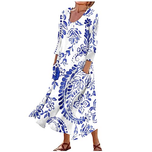 HXHYQKP-34-Length-Sleeve-Plus-Size-Dresses-for-Curvy-Fall-Dresses-for-Women-2024-Cotton-Linen-Dress-Pocket-Dress