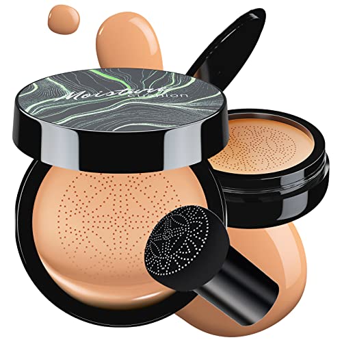 Mushroom Head Air Cushion CC Cream - Tattoo Cover up BB Cream Foundation Makeup Moisturizing Concealer Long-Lasting, Cushion Foundation Full Coverage Self Adjusting for All Skin Types (Medium Deep)