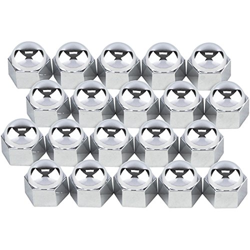 Intake Manifold Chrome Acorn Nut Covers, Fits Ford Flathead V8, 9/16 Nuts