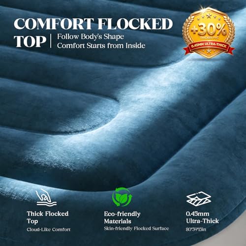 image for VOSSER Twin Air Mattress with Built-in Pump,Fast & Easy Inflation/Defl