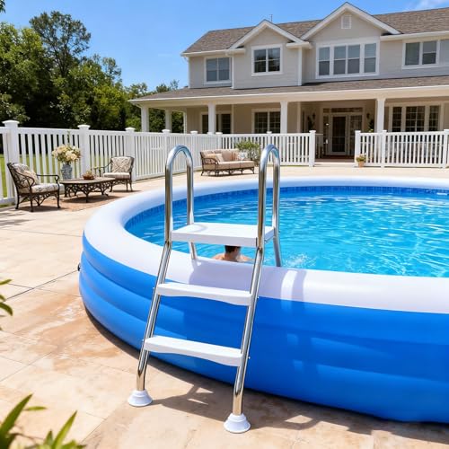Escalera para piscina acero inoxidable con peldaños antideslizantes miniatura 1