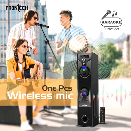 FRONTECH CRUX-165 Series 60 Watt Tower Speaker with Bluetooth 5.0 Wireless Technology with LED Digital Display and USB Port and Wired Mic for Karaoke with Volume Control (SW-0165) 4 51LHJLM2tfL