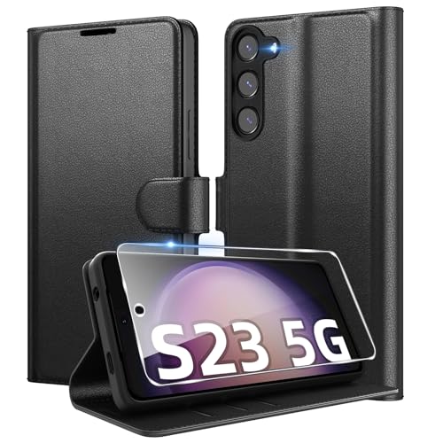 Eirltiy Handyhülle für Samsung Galaxy S23 5G Hülle Premium PU Leder, Wallet Kartenfach Standfunktion Schutzhülle Stoßfes...