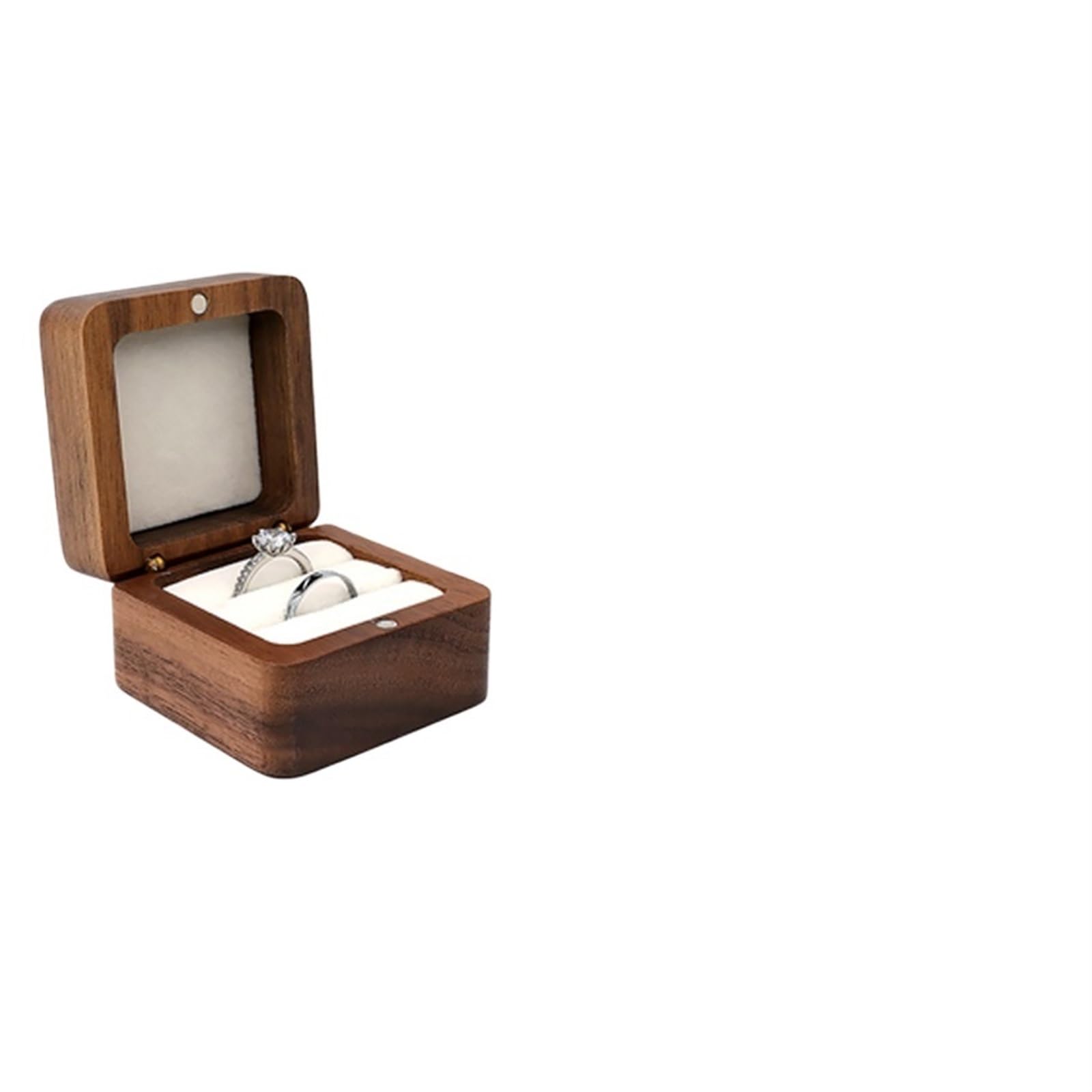 Ring Box Wooden Ring Box Jewelry Display Lover Holder Proposal Engagement Wedding Organizer(Color-F)