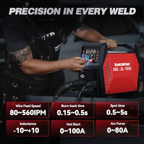 Image of ARCCAPTAIN MIG165 Pro MIG Welder Machine 165A 120V 240V 6-in-1 Multiprocess | APP Control, Large Screen, Synergy Control MIG, MMA, Spool Gun, Lift TIG, 2T 4T, Home Farm Repair, DIY, Metalworking Tool