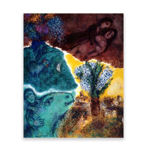 Impression sur toile Marc Chagall reproduction haut de gamme tableau Dawn 65x50cm