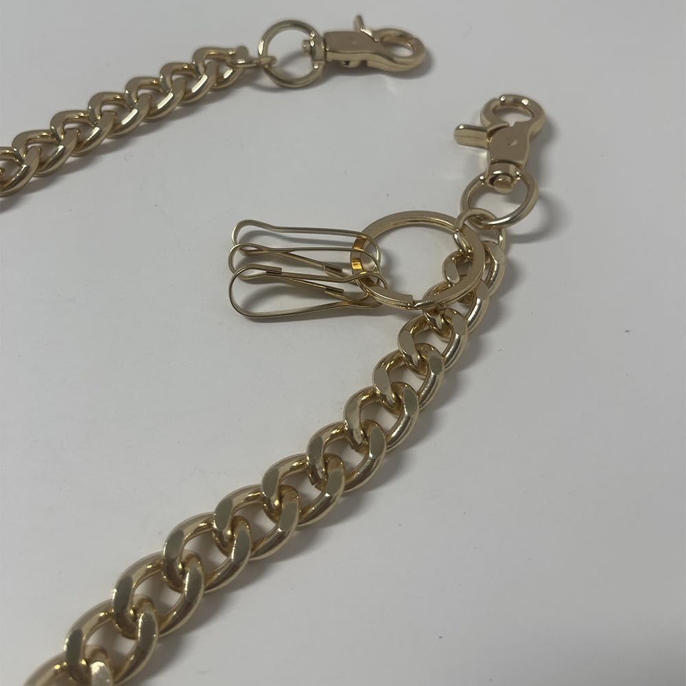 PINKPIN Wallet Pants Chain Hip Hop Punk Jeans Keychain Chains for Men Goth Clothing Accessories for Women Men Gold