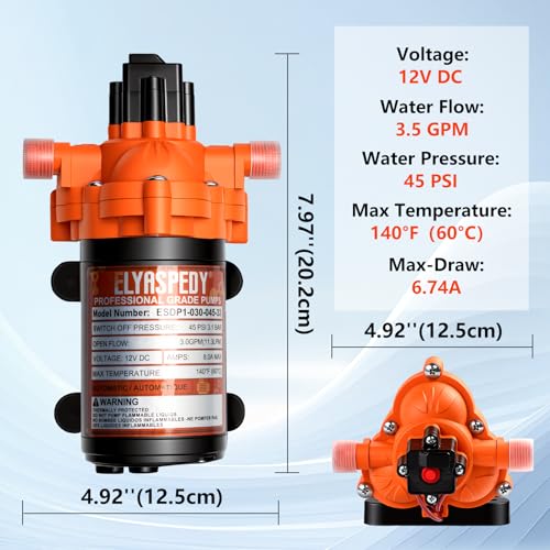 Image of Upgraded 33-Series 12V 3.0 GPM, 45 PSI Self-Priming Water Pressure Pump
