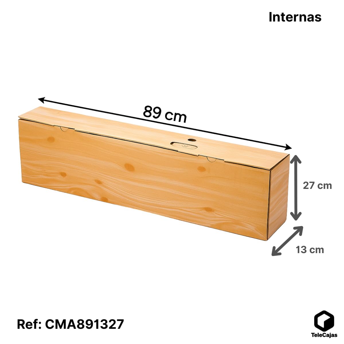 TELECAJAS | 5 Cajas Jamón Efecto Madera EXTRAFUERTES - (89x13x27 cms) Doble Solapa | Asa integrada | Pack de 5 Estuches