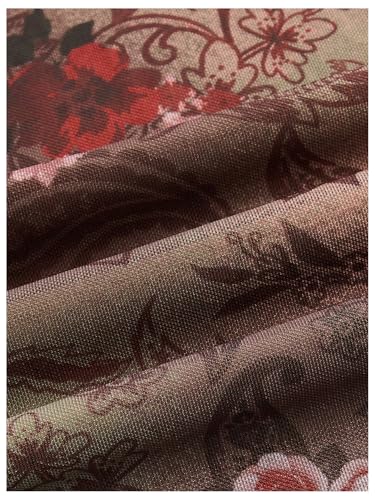 Milumia Women's Vintage Floral Maxi Skirt 90s Mesh Bodycon Long Skirts4