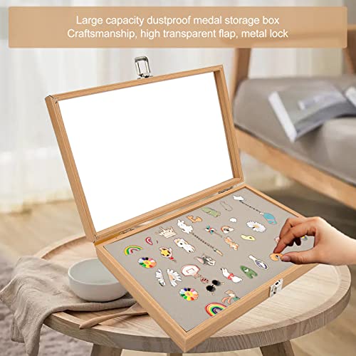 Focket Dustproof Pin Display Case, Military Medals Shadow Box Frame with Hard Glass Door - Image 4