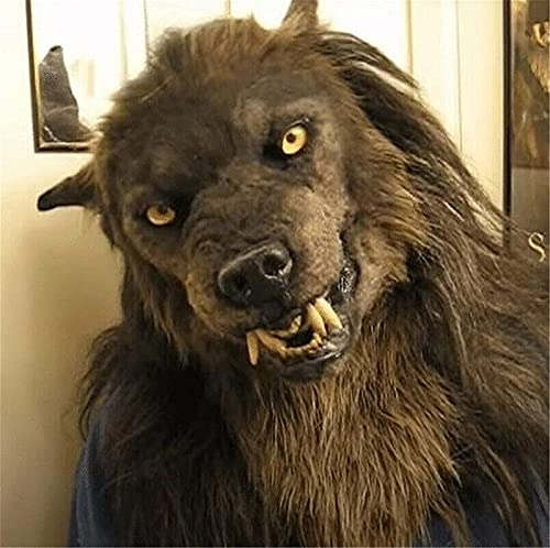 MTDBAOD Fantasia de lobo de látex de Halloween, máscara de lobo, acessório para máscaras de festa de