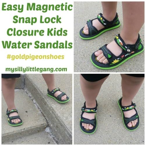 Image of Gold Pigeon Shoes Easy SNAP LOCK Outdoor Water Kids Toddler Sandals for Girls & Boys. Everyday, Vocation, Pool, Summer, Beach Essentials.