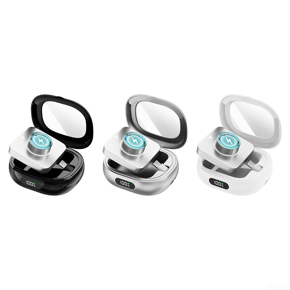 Startbuymore Oura Ring 4 Ladehülle, 2000 mAh Ladehülle, kompatibel mit OURA Ring Gen 4 und mit Echtzeit-Akkuüberwachung und 45-Tage-Standby-Zeit (Silber)