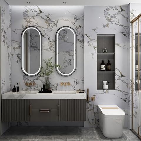 Adrmpest White Gold Marble Wallpaper Cover