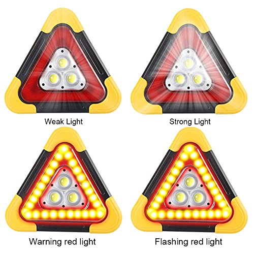 2Pcs Multifunctional Triangle Warning Light Solar Charging 5 Mode Led Emergency Triangle Light Safety Sign Light For Car Breakdown Accident #TOP2