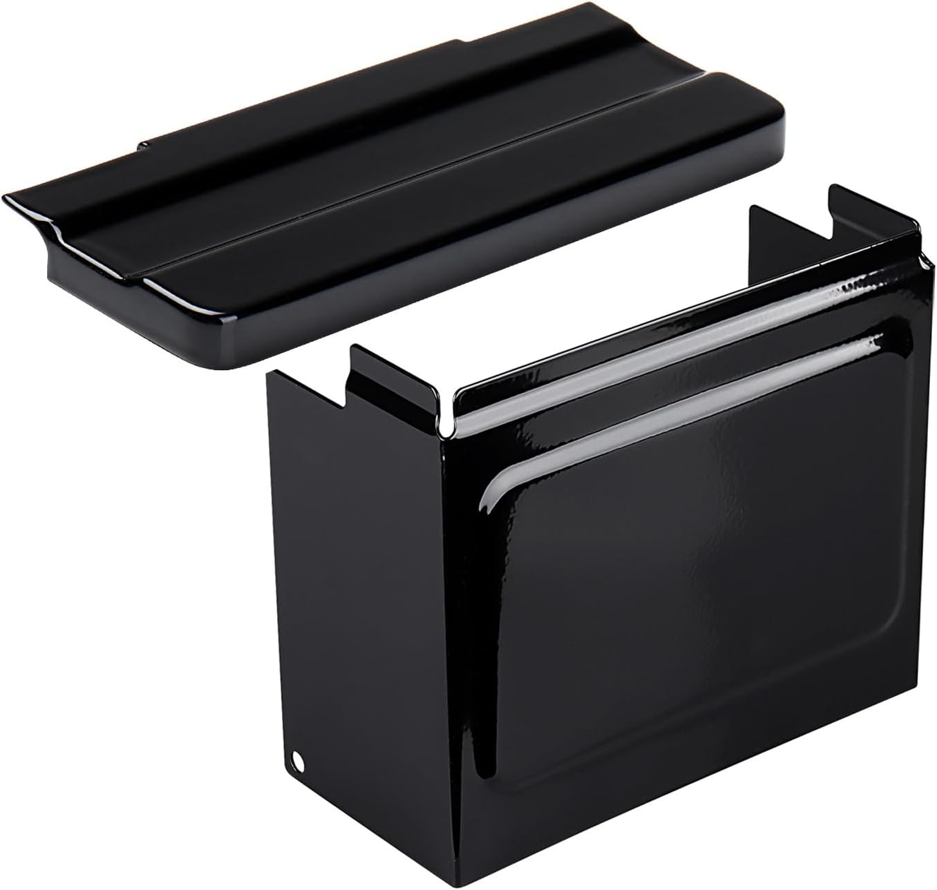 Completed Kit Metal Side + Top Battery Covers Panel Replacement for Harley Sportster XL 1200 883 Custom Sport 1997 1998 1999 2000 2001 2002 2003 Glossy Black