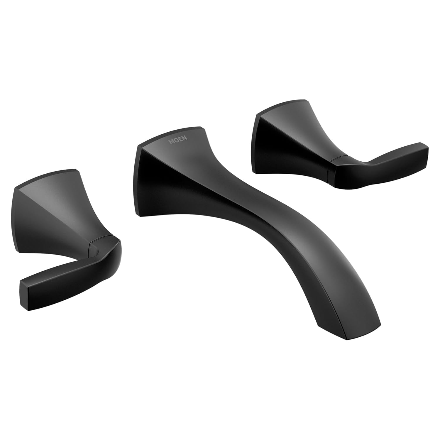 Moen Voss Matte Black Two-Handle Wall Mount Bathroom Faucet Trim Kit Valve Required T6906BL