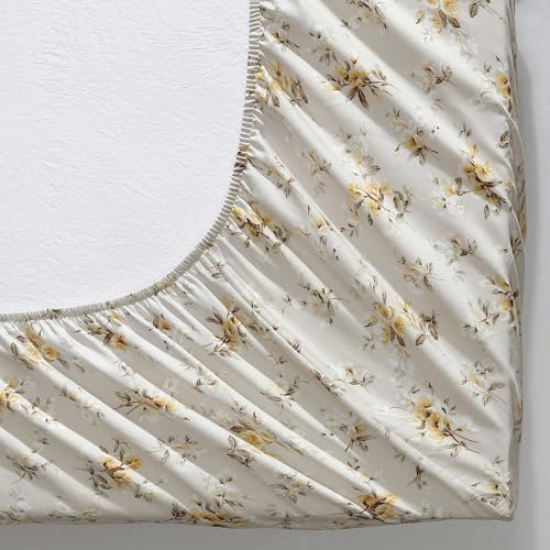 Image of Laura Ashley - King Sheet Set, Buttery-Soft Bed Sheets with a Naturally Silky Smooth Cotton Sateen Lightweight Feel - Matching Pillowcases & Fitted Sheet (Little Darlings Beige)