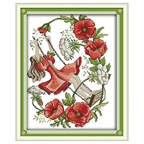 Cleana Arts Kits de punto de cruz, Flor de enero Faerie, 11 ct, 43cm*51cm Cover