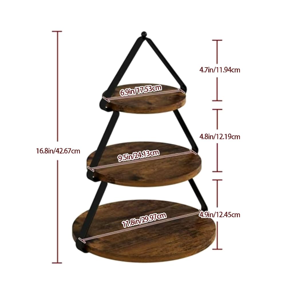 Plateforme de fête portable en bois 3 niveaux pour présenter des mini gâteaux bonbons et des heures d'œuvre