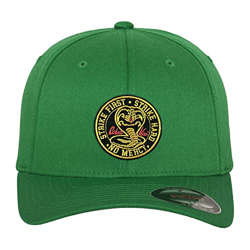 Cobra Kai Offizielles Lizenzprodukt Patch Flexfit Cap (Grün), Groß/X-Large