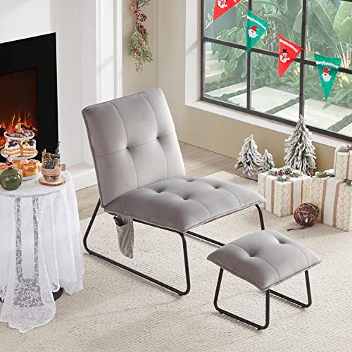 Tufted Velvet Accent Chair for Living Room Chairs,Accent Chair with Ottoman,Mid Century Modern Accent Chair Cute Leisure Lounge Chair for bedrooms Cozy Chair for Bedroom Comfy Small Rooms Indoor Tufted Velvet Accent Chair for Living Room Chairs,Accent Chair with Ottoman,Mid Century Modern Accent Chair Cute Leisure Lounge Chair for bedrooms Cozy Chair for Bedroom Comfy Small Rooms Indoor