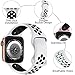 Epova Silicone Sport Strap Compatible with Apple Watch Strap 42mm 44mm 45mm 49mm, Breathable Replacement Straps for Apple Watch Ultra 2/iWatch SE Series 11 10 9 8 7 6 5 4 3 2 1, White/Black, Small