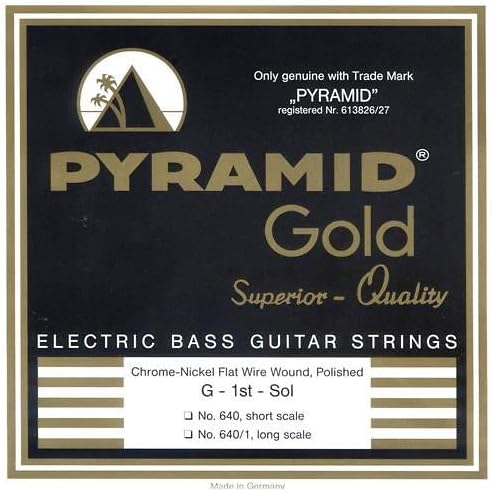 Pyramid Gold Flatwound Long Scale 5 String Bass Strings 45-126
