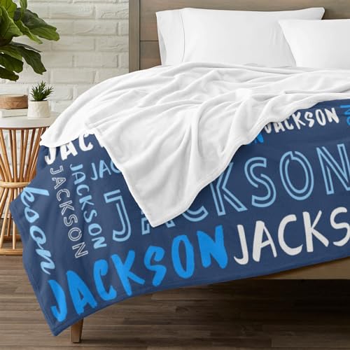 Personalized Name Blanket Customized Baby Blankets for Girls Boys Adults Monogrammed Blankets and Throws Christmas Birthday Mothers Fathers Valentines Day Gift